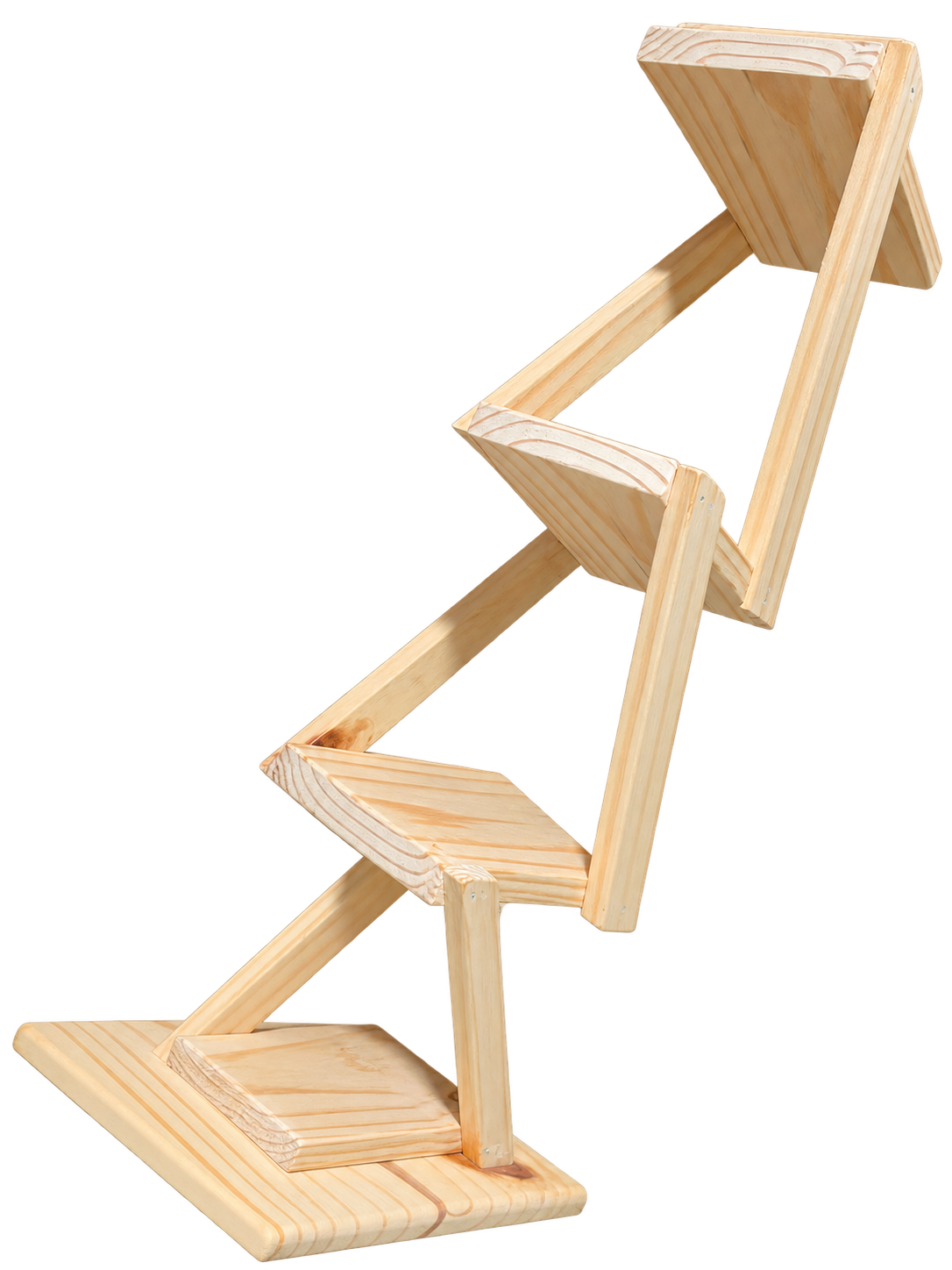 MOVEL LOJA Suporte ZigZag Pinus Comum - Base 24x27 - Altura 72 Cm